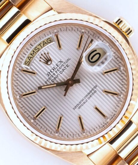 Rolex Day-Date 36 Tapestry Dial 18238 NOS Case Back Sticker 1997
